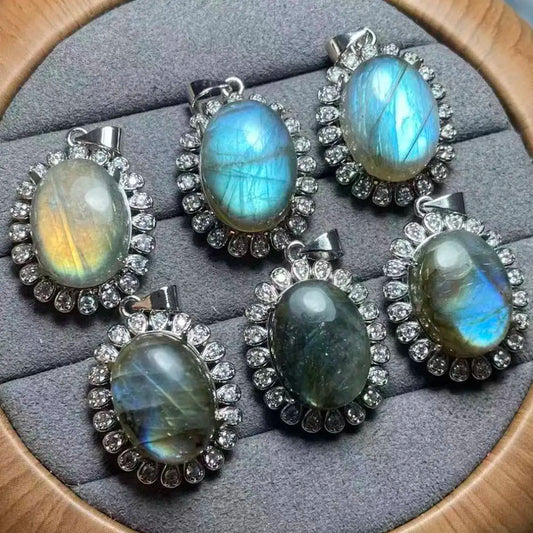 5 Stück/Set ca. 12x16mm natürlicher Labradoritstein für Schmuck DIY Zubehör Großhandel