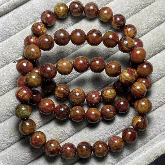 Номер распродажи (119) 3 браслета, как на фото, примерно 11 мм, коричневый питерсит, оптовая продажа