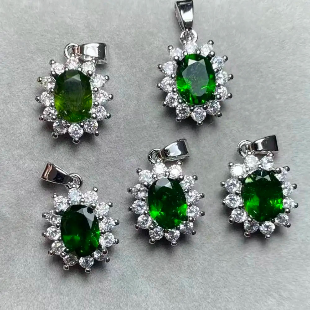 5 шт. AKAC, приблизительно 5-6x7-8 мм, натуральный зеленый диопсид для изготовления поделок, отправляются случайным образом.