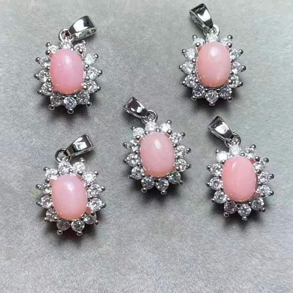 5 шт. AKAC, приблизительно 6x8 мм, натуральный розовый опал для рукоделия, отправляются случайным образом.