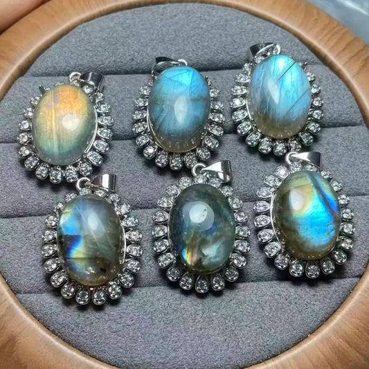 5 Stück/Set ca. 12x16mm natürlicher Labradoritstein für Schmuck DIY Zubehör Großhandel