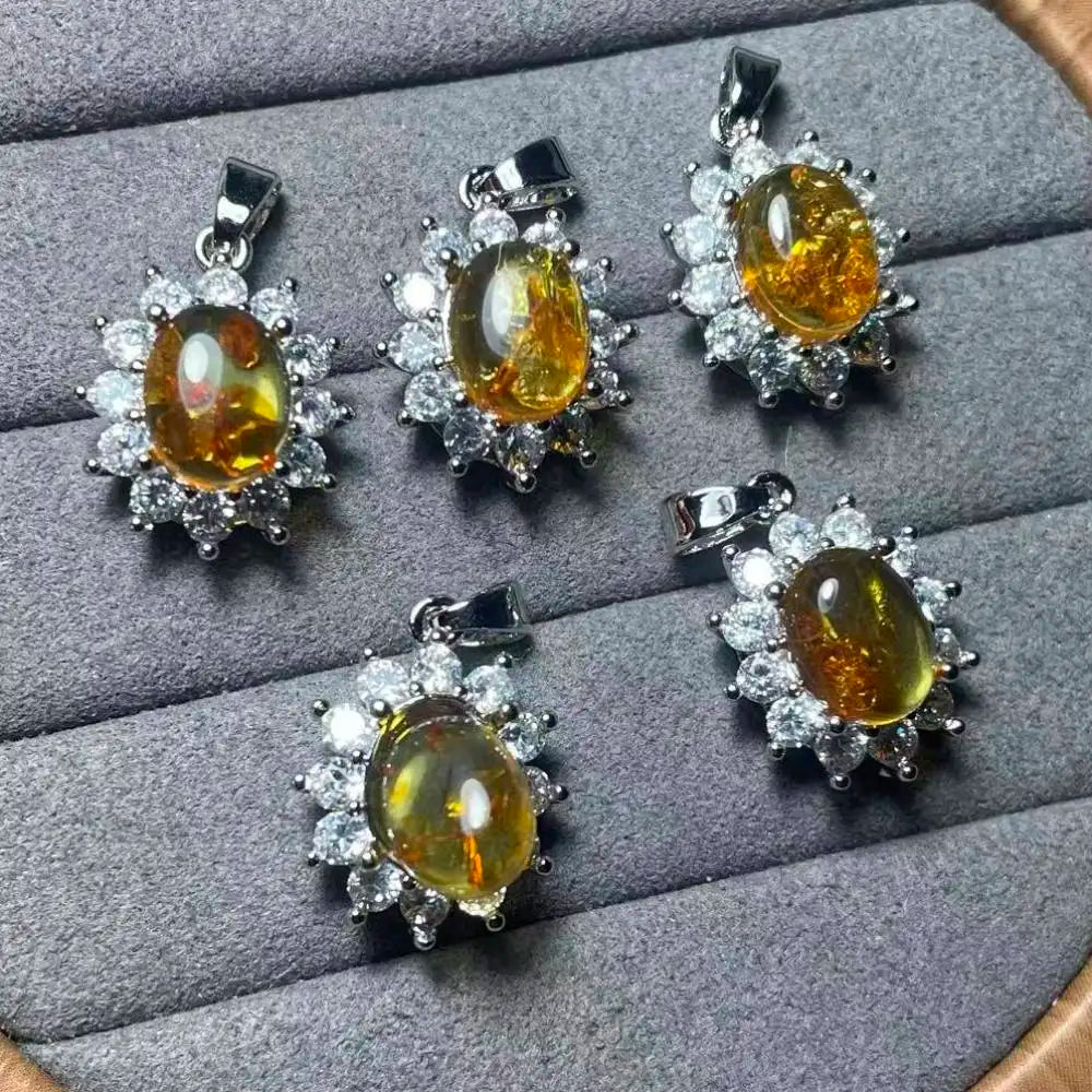 5pcs AKAC approx7x9mm Natural amber for diy making  send randomly