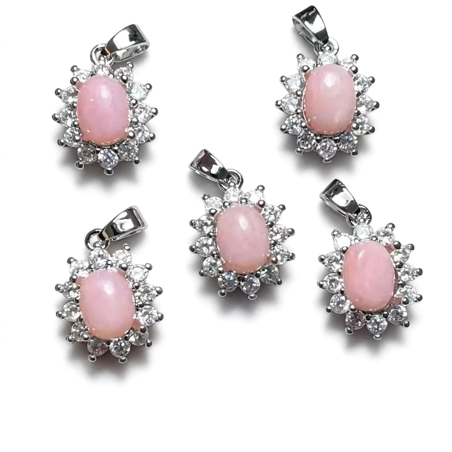 5 шт. AKAC, приблизительно 6x8 мм, натуральный розовый опал для рукоделия, отправляются случайным образом.