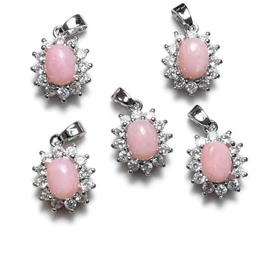 5 Stück AKAC ca. 6x8mm natürlicher rosa Opal zum Basteln, zufällig ausgewählt