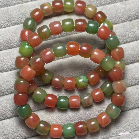 3 bracelets en liquidation (82) AKAC perles de bracelet en agate d'environ 8 x 9 mm