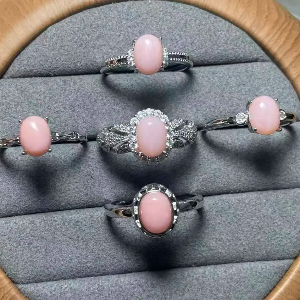 5 шт. AKAC, приблизительно 6x8 мм, натуральный розовый опал для рукоделия, отправляются случайным образом.