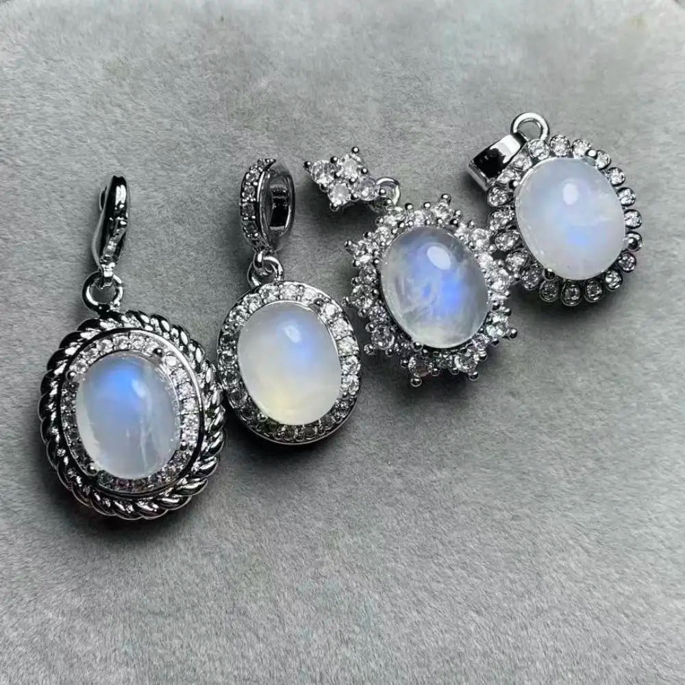 4 Stück AKAC natürlicher Sri Lanka Anhängerstein, Größe ca. 8*10mm, zufällig versandt