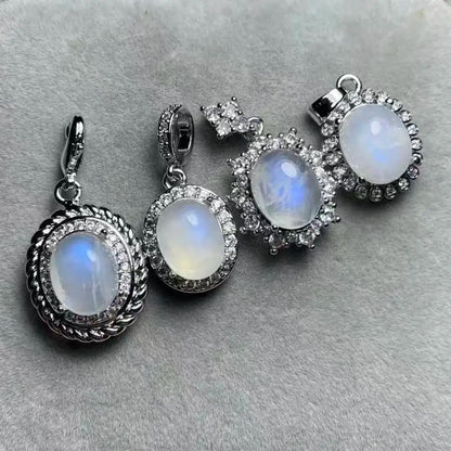 4 Stück AKAC natürlicher Sri Lanka Anhängerstein, Größe ca. 8*10mm, zufällig versandt