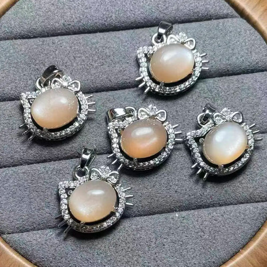 5 Stück/Set AKAC natürlicher oranger Mondstein ca. 8x10mm für DIY-Schmuckzubehör Großhandel