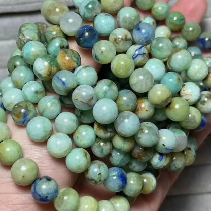 3 браслета AKAC, 100% натуральные бусины из азурита, приблизительно 8-8,8 мм.