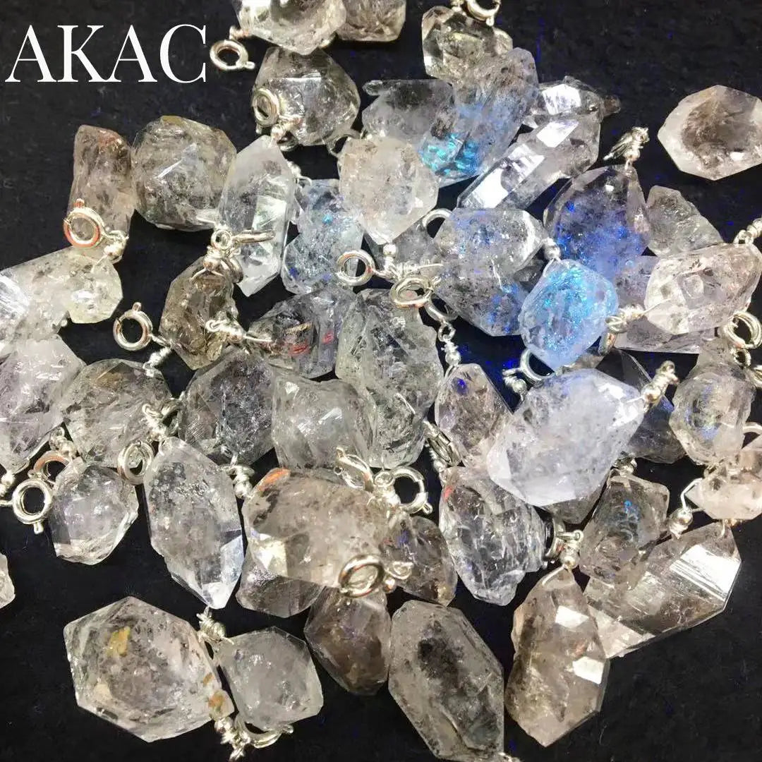 AKAC認定天然不規則ハーキマーダイヤモンドペンダント10個（ランダム発送、卸売）