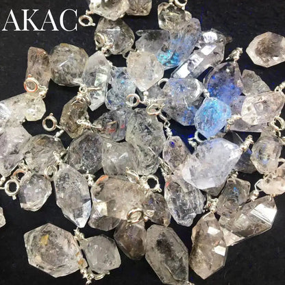 AKAC認定天然不規則ハーキマーダイヤモンドペンダント10個（ランダム発送、卸売）