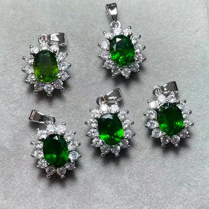 5 шт. AKAC, приблизительно 5-6x7-8 мм, натуральный зеленый диопсид для изготовления поделок, отправляются случайным образом.